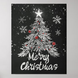 Rustic God jul Chalkboard Poster