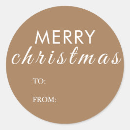 Rustic God jul Gift Namn Runt Klistermärke