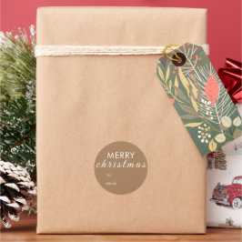 Rustic God jul Gift Namn Runt Klistermärke