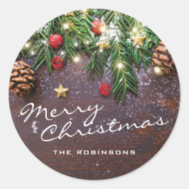 Rustic God jul | GLAD HELG Runt Klistermärke