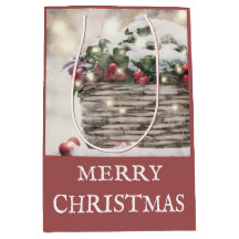 Rustic God jul Holly Berry Basket