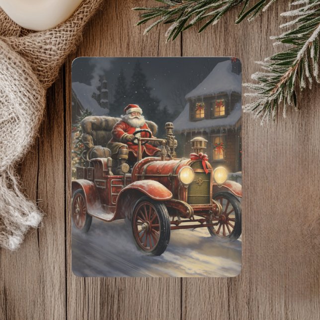 Rustic God jul med Jultomten Julkort (Skapare uppladdad)
