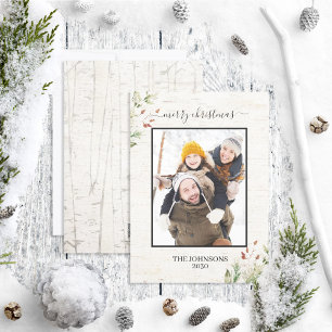 Rustic God jul Neutralt Natural Birch Photo Julkort