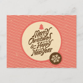 Rustic God jul nyår Retro Snowflake Helg Vykort