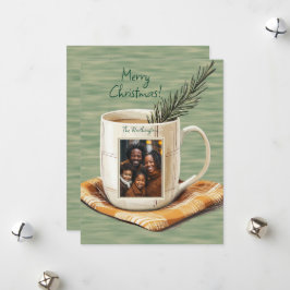 Rustic God jul Photo Mugg Flat Helgdag Card Julkort