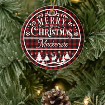 Rustic God jul Red & Black Play Anpassningsbar