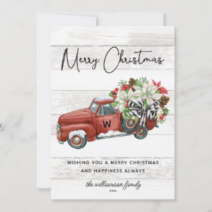 Rustic God jul Red Vintage Lastbil Julkort