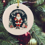 Rustic God jul & Santa Cause Julgransprydnad Keramik<br><div class="desc">Lägg till lite rustik charm till din helgdag-dekoration med vår "Rustic God jul & Santa Cause"-kudde. Den här fina designen fångar julandan med en varm och mysigt känsla.Sprid glädjen och andan ge i julhelgen med vår kudde "Rustic God jul & Santa Cause". Lägg till det i din vagn idag och...</div>