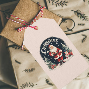 Rustic God jul & Santa Cause Presentetikett