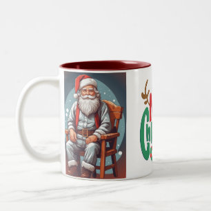 Rustic God jul Santa Cause Två-Tonad Mugg