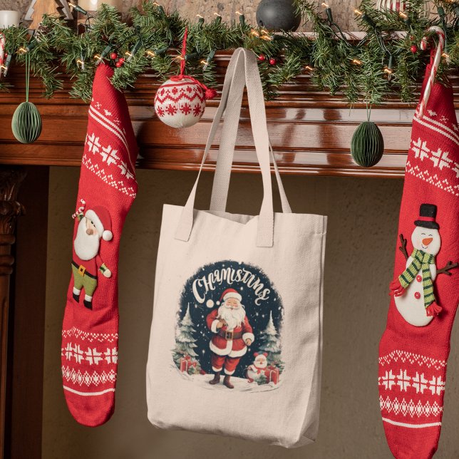 Rustic God jul & Santa Cause Tygkasse (Skapare uppladdad)