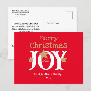 Rustic God jul Script Red Helgdag-vykort Helg Vykort