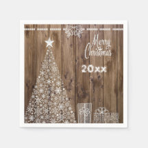 Rustic God jul Snowflake Party Papper