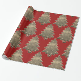 Rustic God jul Träd Red Wrapping Papper Presentpapper