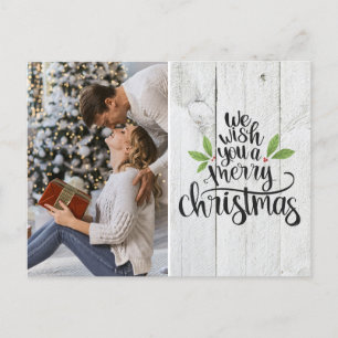 Rustic God jul Typography Photo Helg Vykort