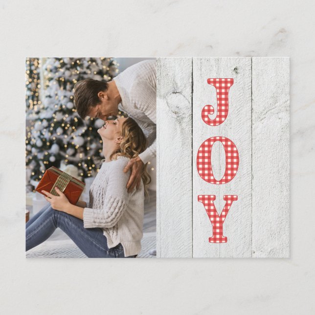 Rustic God jul Typography Photo Helgdag Helg Vykort (Framsida)