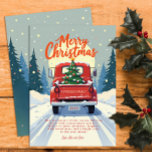 Rustic God jul Vintage Red Lastbil Julkort<br><div class="desc">Rustic God jul Träd Vintage Red Lastbil Helgdag Card</div>