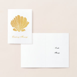 Rustic Gold Foil Scallop-Snäcka Card Folierat Kort