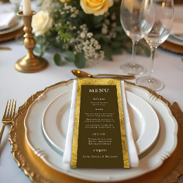 Rustic Golden Bröllop Menu Meny
