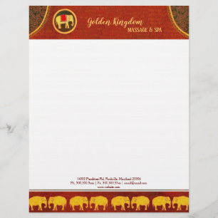 Rustic Golden Elephants Spa Business Brevhuvud