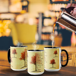 Rustic Golden Fall Maple Träd inspirationstjänst Mugg