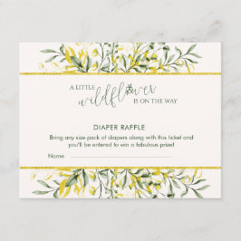 Rustic Golden Frame Baby Shower Diaper Raffle Tilläggskort
