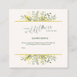 Rustic Golden Frame Wildflower Diaper Raffle Tilläggskort