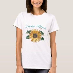 Rustic Golden Gult Solrosskalskript T Shirt