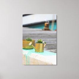 Rustic Golden Pots Turcos Running Paint Canvastryck