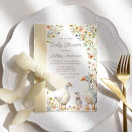 Rustic Goose Family Baby Shower Inbjudningar