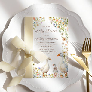 Rustic Goose Family Baby Shower Inbjudningar