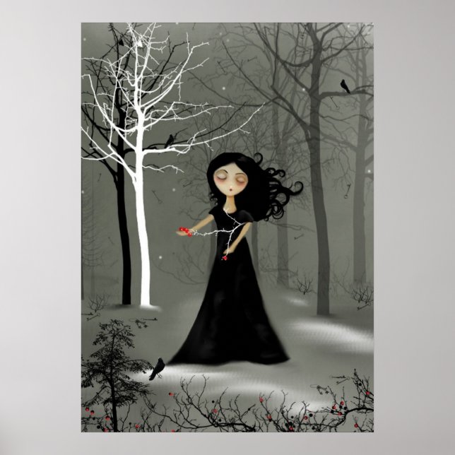 Rustic Goth Melancholy Girl Poster (Framsidan)