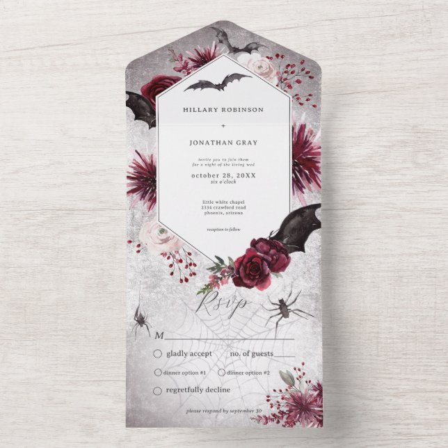 Rustic Gothic Black & Burgundy Halloween-ANPASSNIN (Inside)