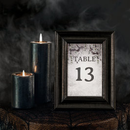 Rustic Gothic Black & Burgundy Halloween Bröllop Bordsnummer