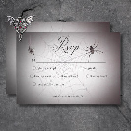 Rustic Gothic Black & Burgundy Halloween-middag OSA Kort