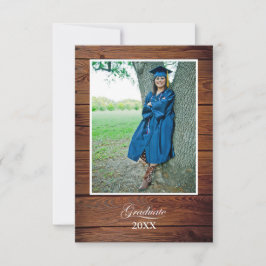 Rustic Graduation Party Invitation string lights Kort