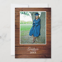 Rustic Graduation Party Invitation with photo Inbjudningar
