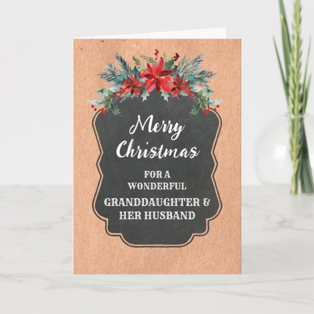 Rustic Granddotter och Hennes Make God jul Kort (Framsida)