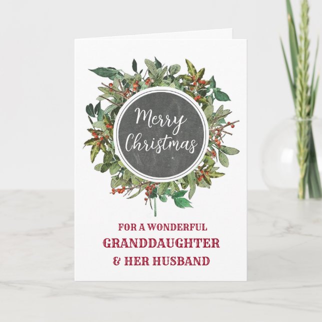 Rustic Granddotter och Hennes Make God jul Kort (Framsida)