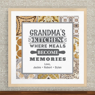 Rustic Grandma Måltider blir Poster minnen