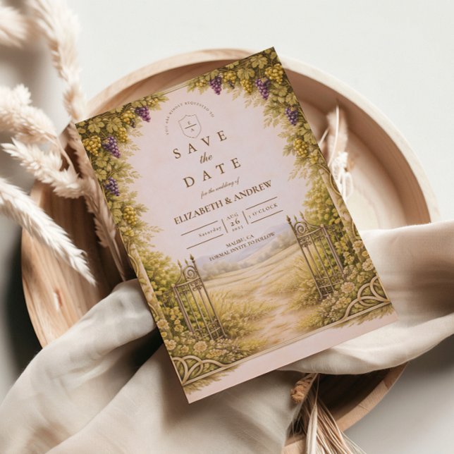 Rustic Grape Garden Countryside Wedding Spara Datumet (Skapare uppladdad)