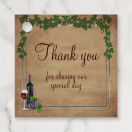 Rustic Grape vines Burgundy Vin Bröllop Tack Gåvor Etiketter