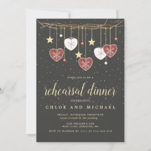 Rustic Grapevine, Star and Heart Rehearsal Dinner Inbjudningar