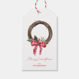 Rustic Grapevine WAN God jul Presentetikett