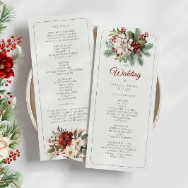Rustic Gräs Blommigt Winter Wedding Program