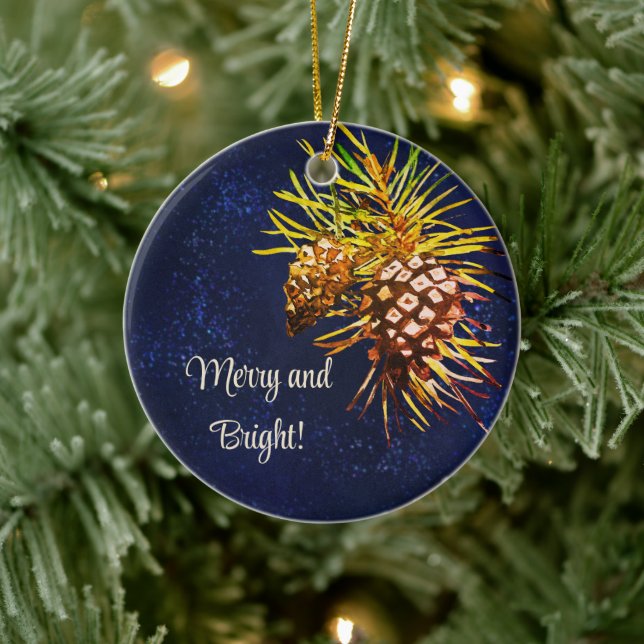 Rustic gräs cone julgransprydnad keramik (Träd)