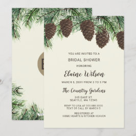 Rustic Gräs cone Winter Wedding Möhippa Inbjudningar
