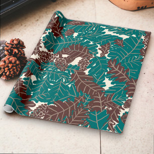 Rustic Gräs Cones, Acorns och Blad hösten Presentpapper