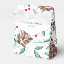 Rustic Gräs Cones and Berries Wedor Favor Box