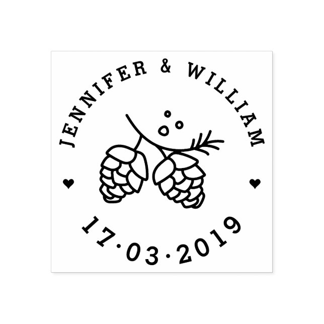 Rustic Gräs Cones sparar datum Bröllop Stämpel (Tryck)